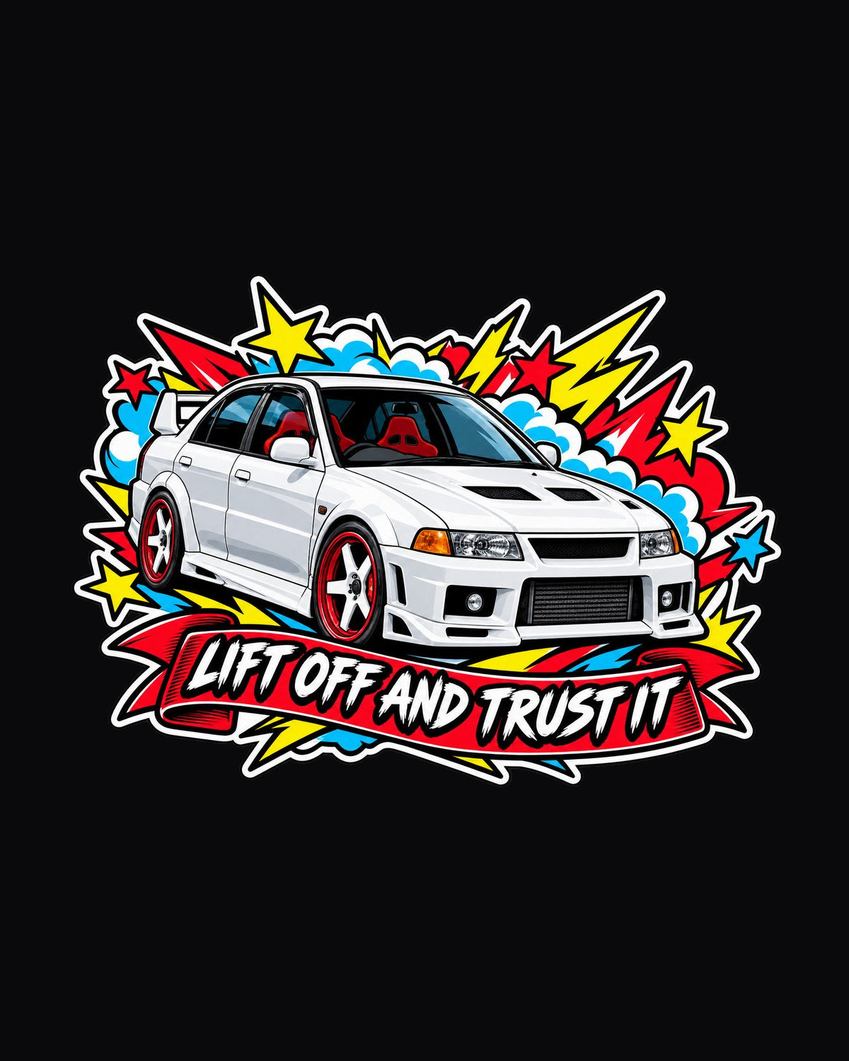 Mitsubishi Evo VI CP9A Sticker Bomb Shirt, Lift Off Car Tee design only