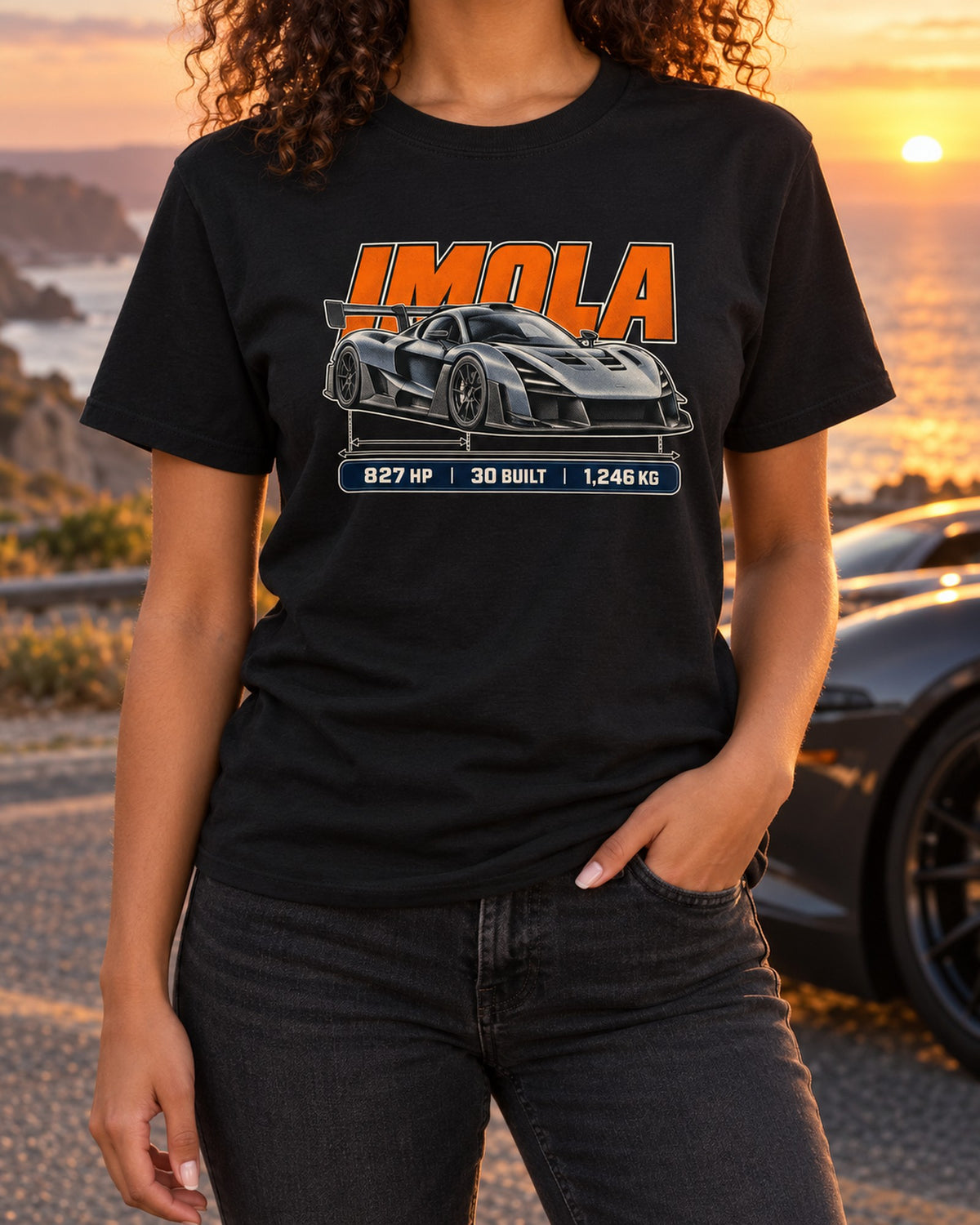 Pagani Huayra Imola Halftone Statement Shirt, Car Tee T-Shirt Black worn hero