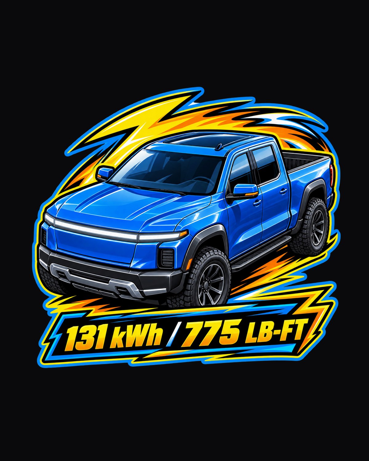 Ford F-150 Lightning EV Toy Card Style print Shirt design only