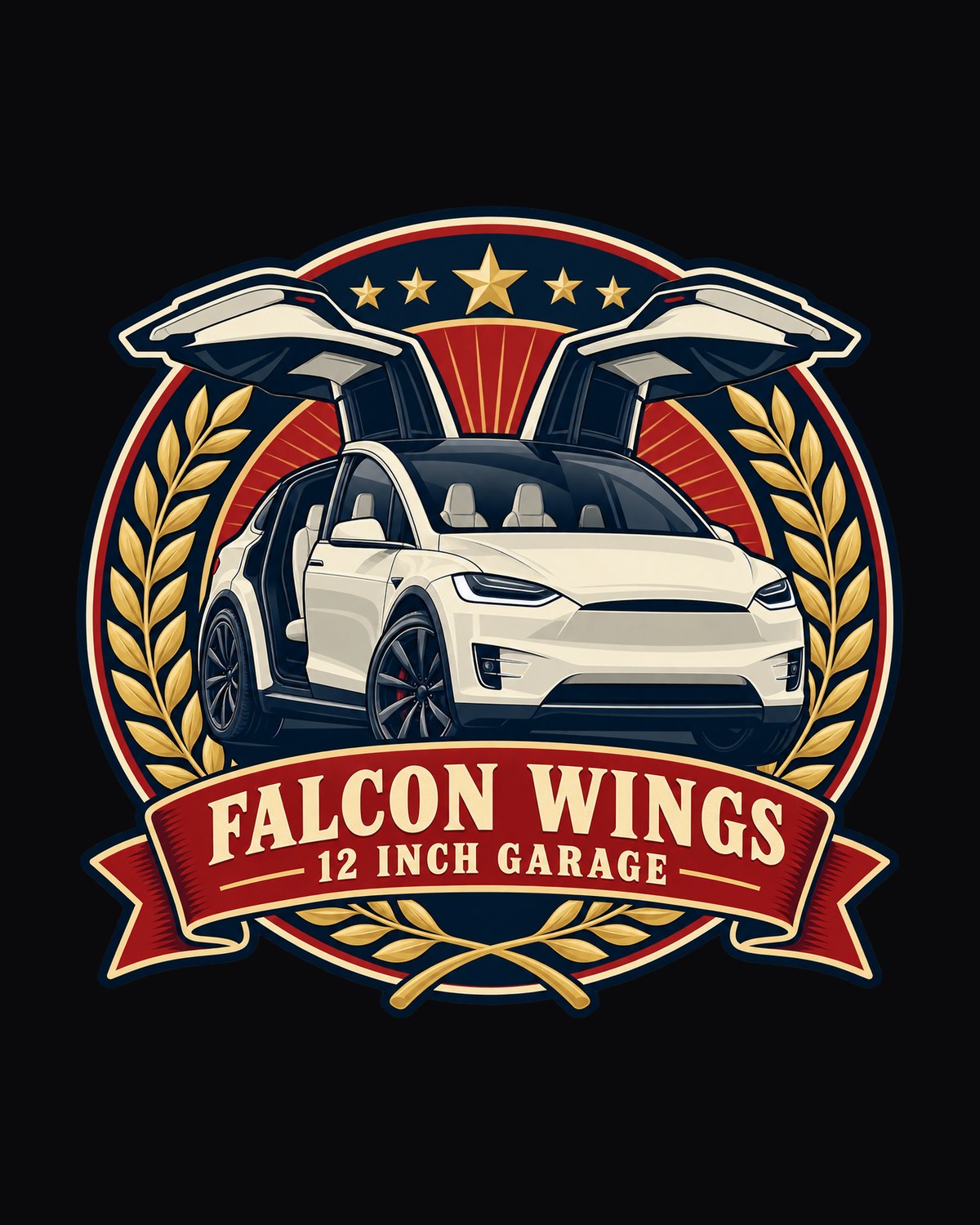 Tesla Model X Falcon Wing Doors Vintage Badge Shirt, 2022 design only