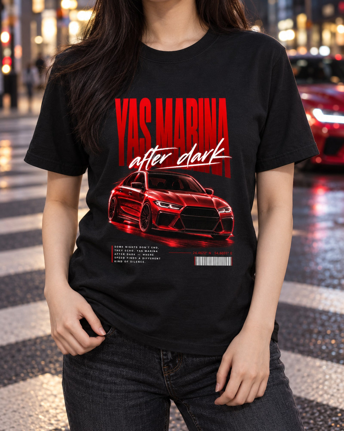 BMW F80 M3 Yas Marina After Dark Street Poster Shirt T-Shirt Black worn hero