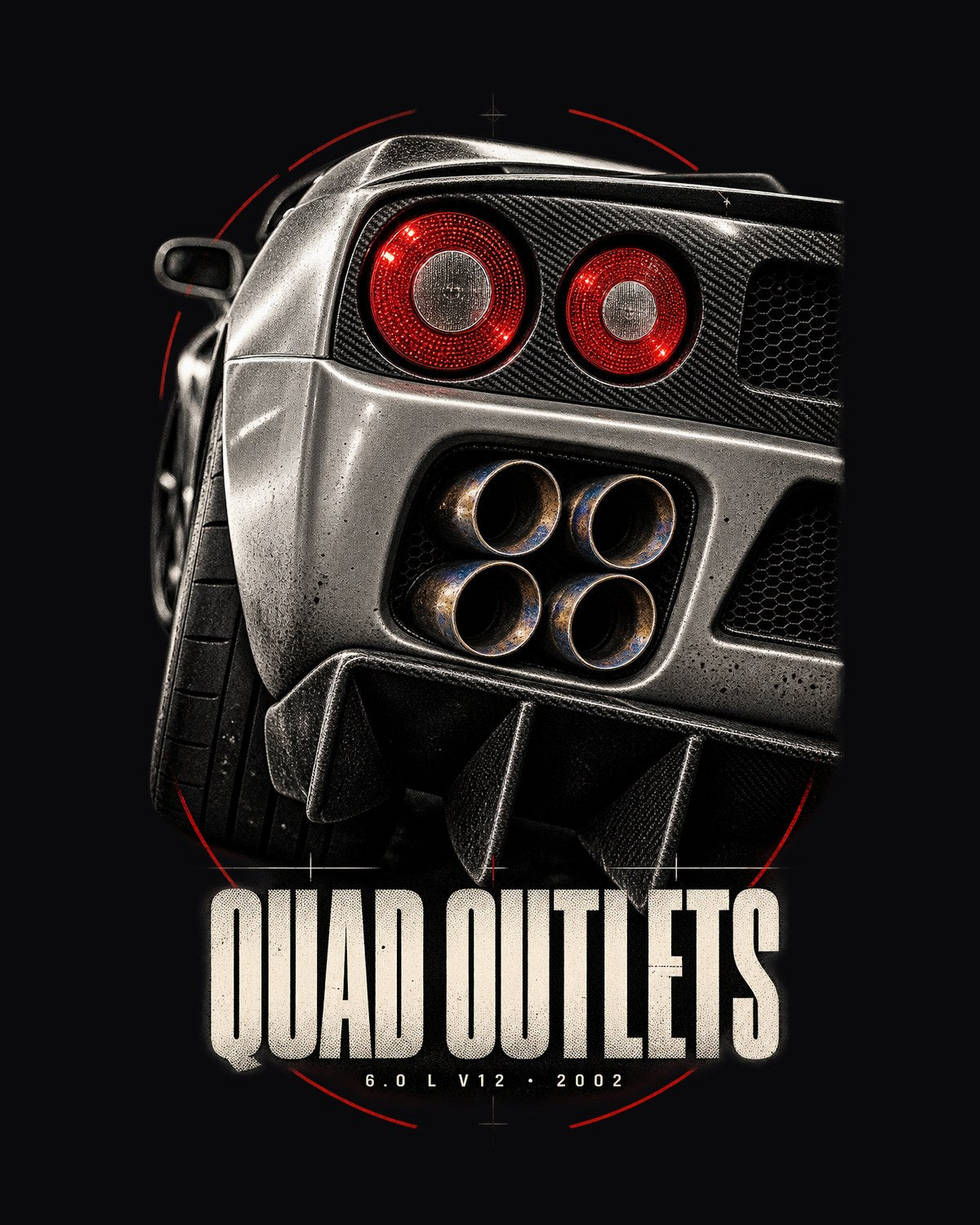 Ferrari Enzo Quad Outlets Macro Shirt, 6.0 L V12 Detail Tee design only