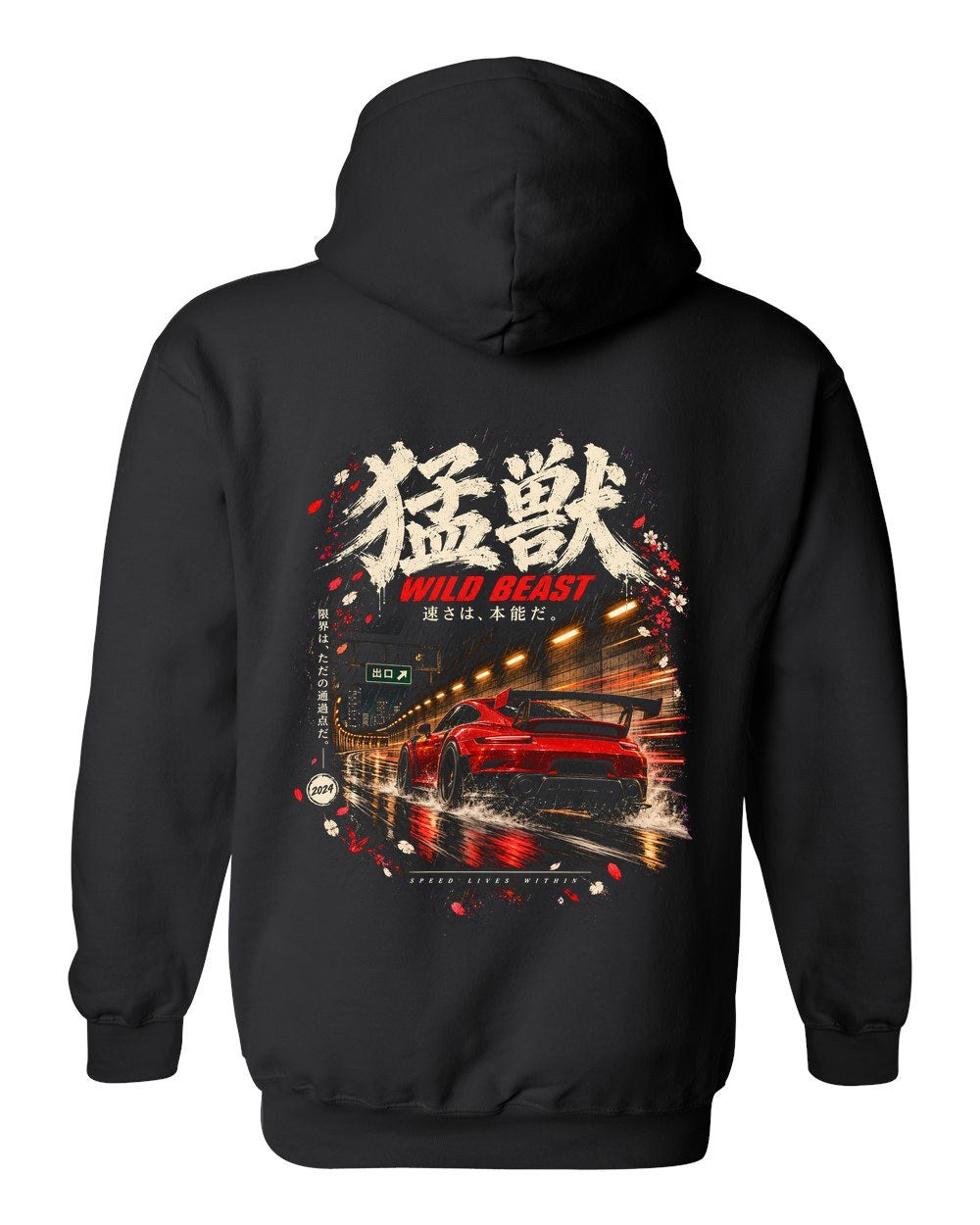 Porsche 911 GT2 RS Pull Over Hoodie Black back