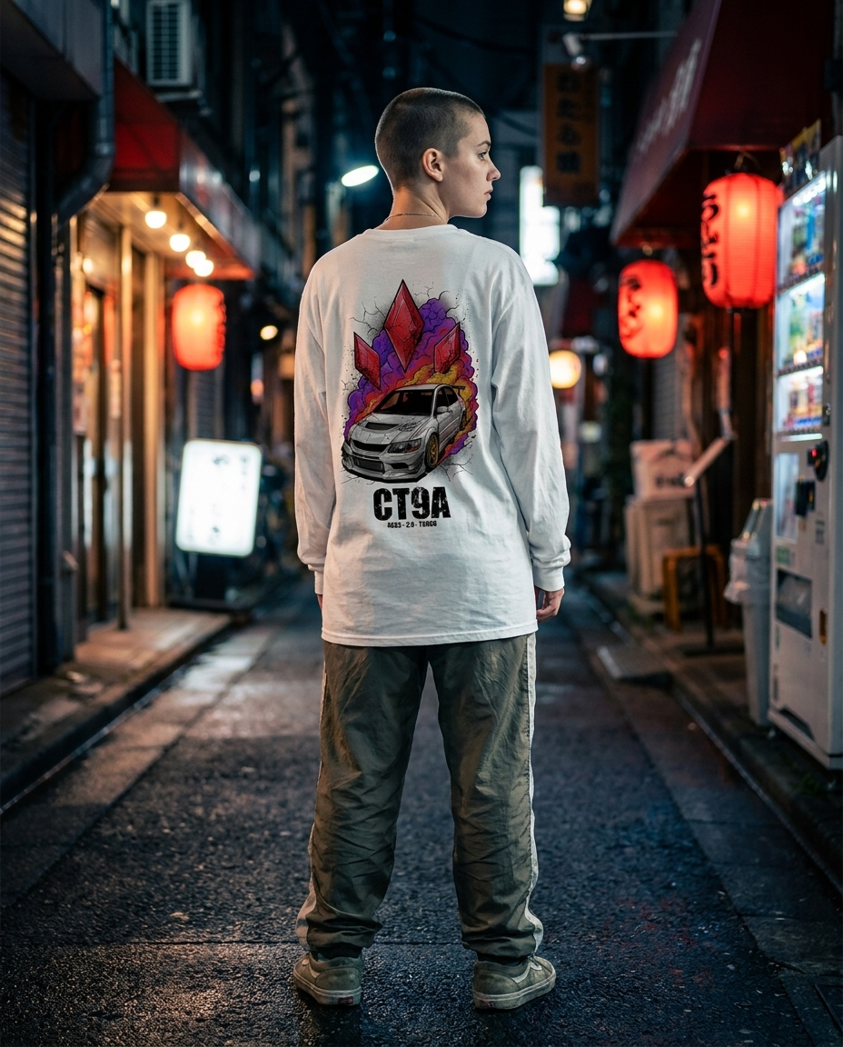 White Long-Sleeve Tee street