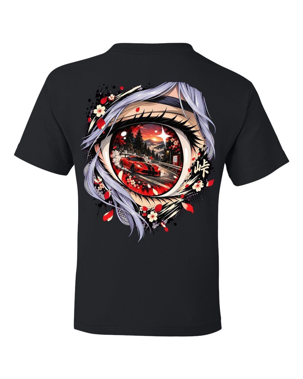 Dodge Viper ACR Anime Girl Kids Tee Black back