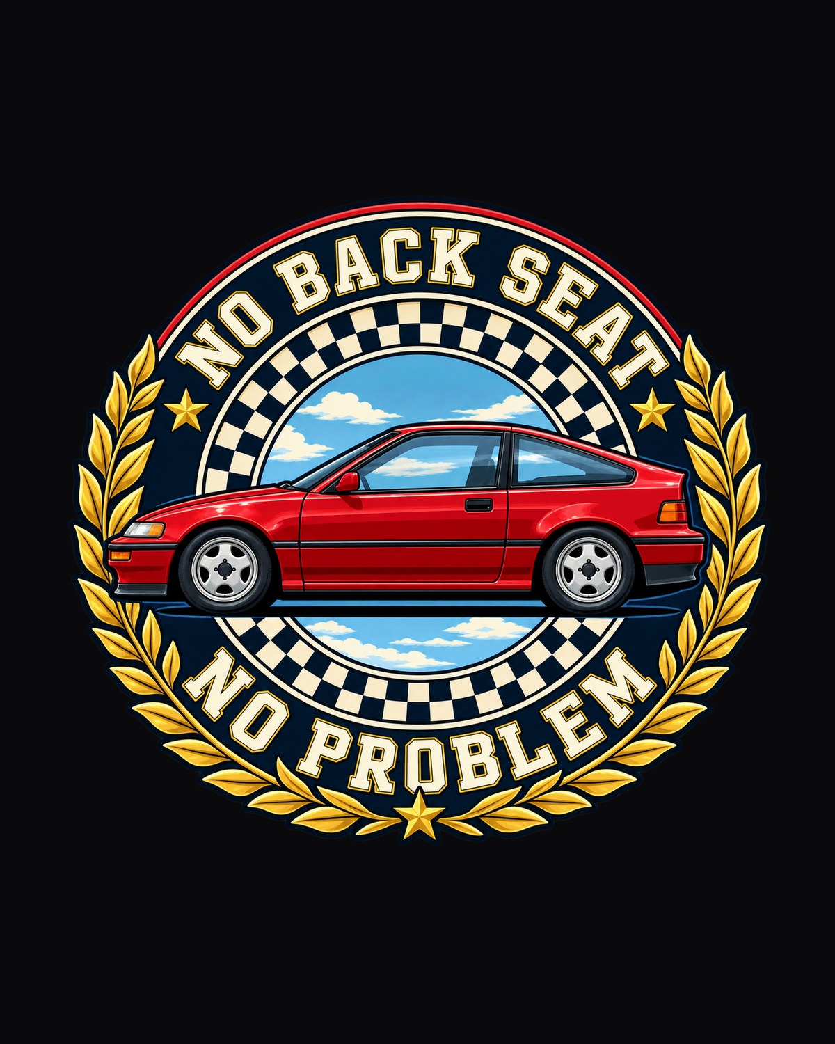Honda CRX EF8 No Back Seat Crest Shirt, JDM Car Gift design only
