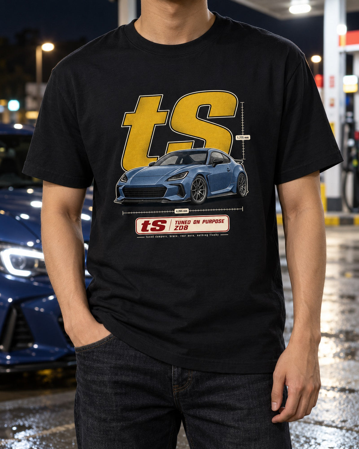 Subaru BRZ tS ZD8 Halftone print Shirt, Car Guy Gift T-Shirt Black worn hero