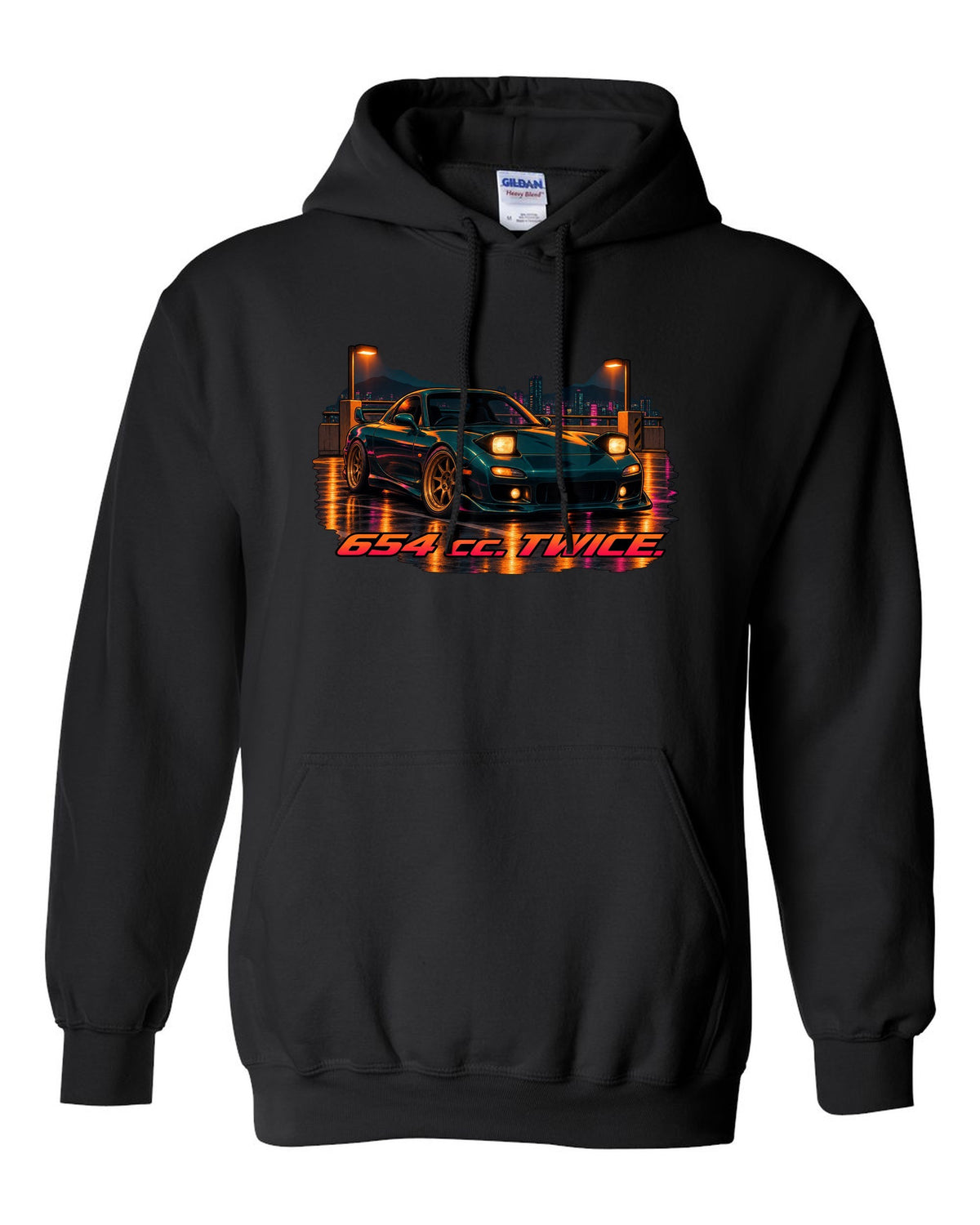16-bit pixel art Mazda MX-5 NB roadster driving an open road black pull over hoodie front view with the design