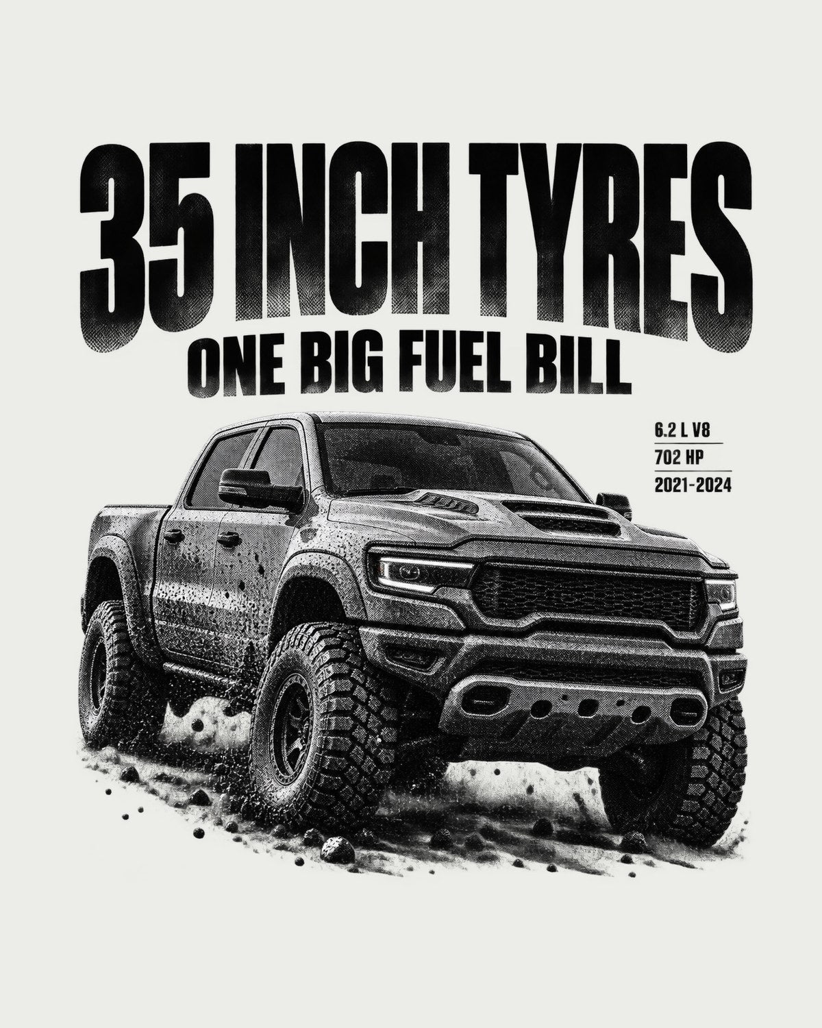 Ram 1500 TRX Halftone Statement Shirt, Thirty-Five Inch Tyres design only