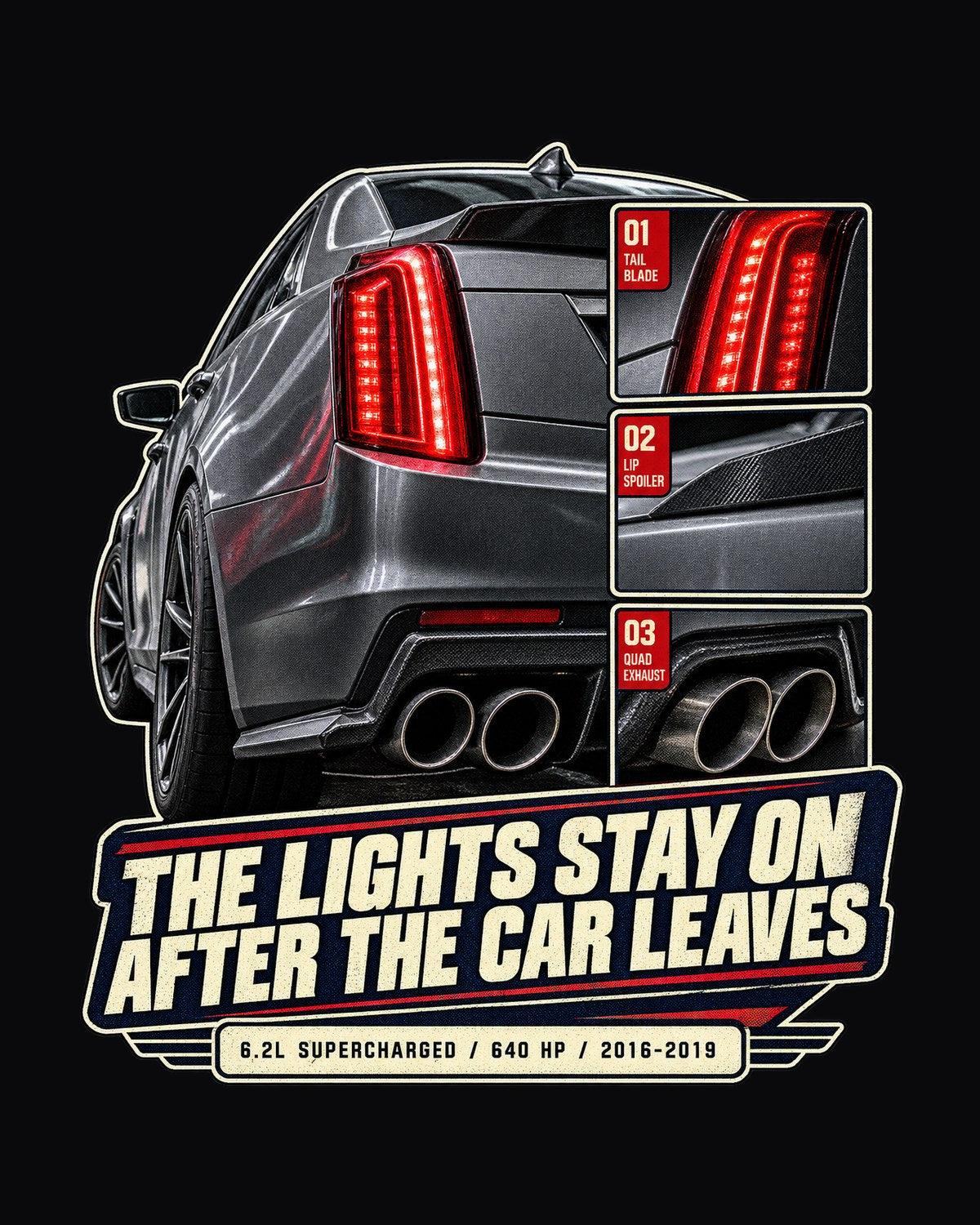 2016-19 Cadillac CTS-V Rear Taillight Macro Shirt, Car Guy Gift design only