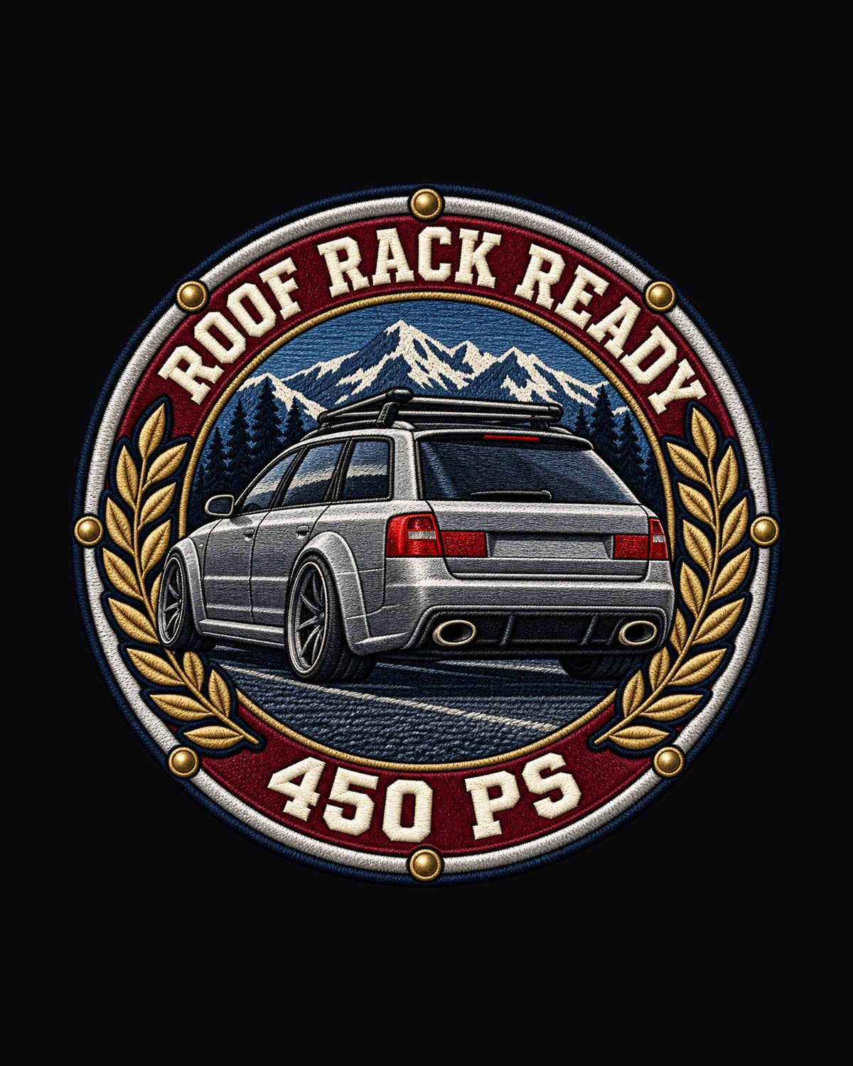 Audi RS6 Avant C5 Varsity Crest Shirt, Roof Rack Ready design only