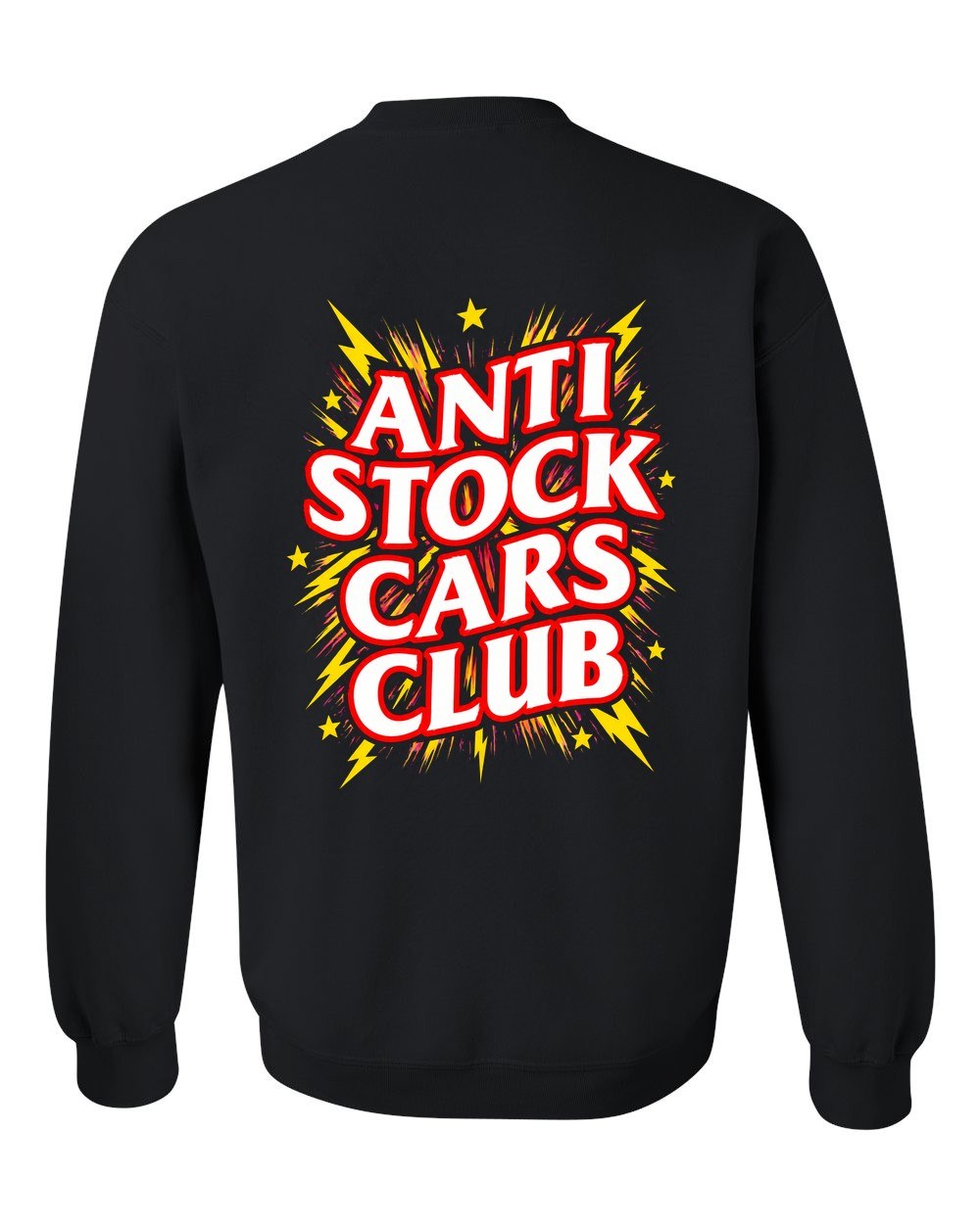 Anti Stock Cars Club Anime Title Card Crewneck Black back
