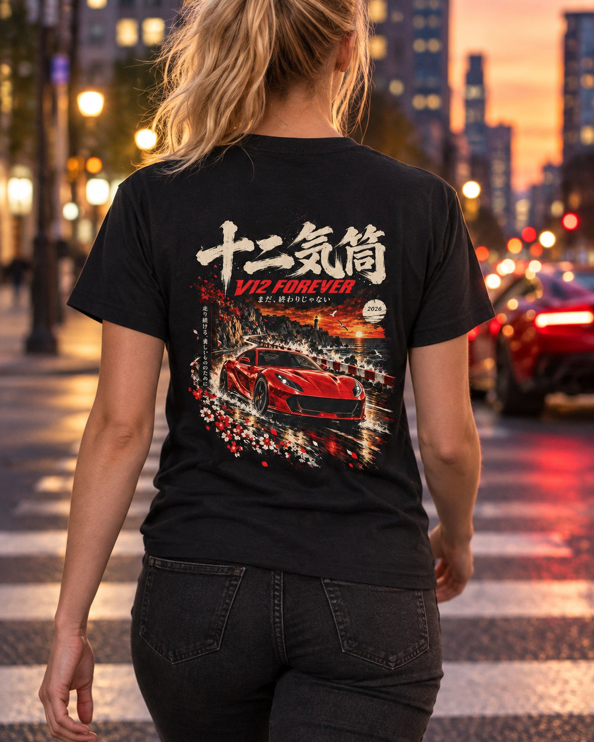 Ferrari 812 Superfast V12 Forever Shirt, Hoodie & More T-Shirt Black worn hero