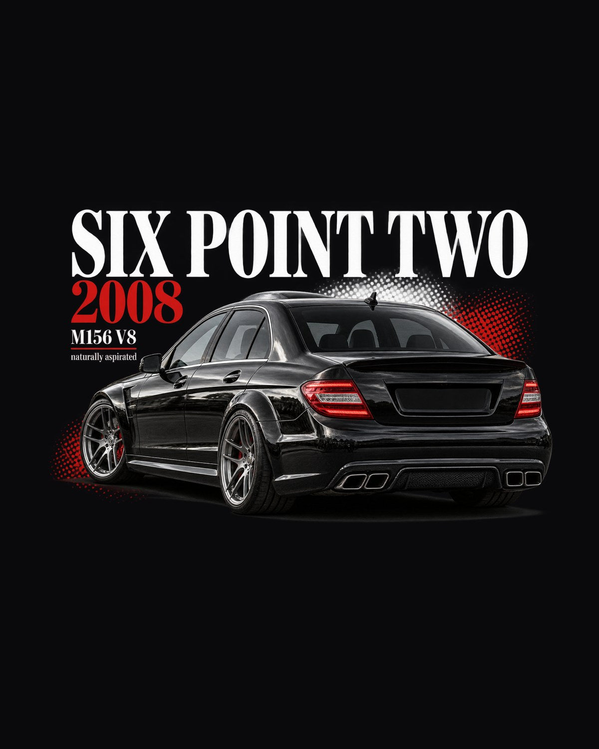 Six Point Two Mercedes C63 AMG W204 Editorial Car Shirt, 2008 design only