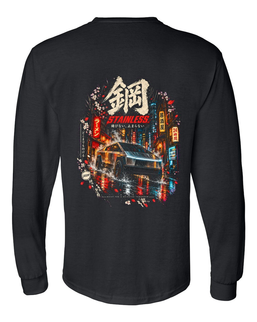 Tesla Cybertruck Long Sleeve Black back