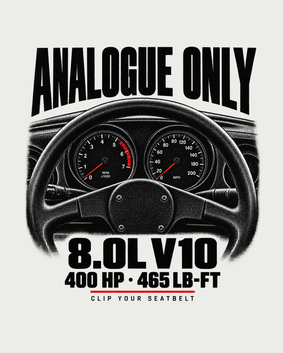 1994 Dodge Viper RT/10 SR I Analogue Only Cockpit Gauge Shirt design only