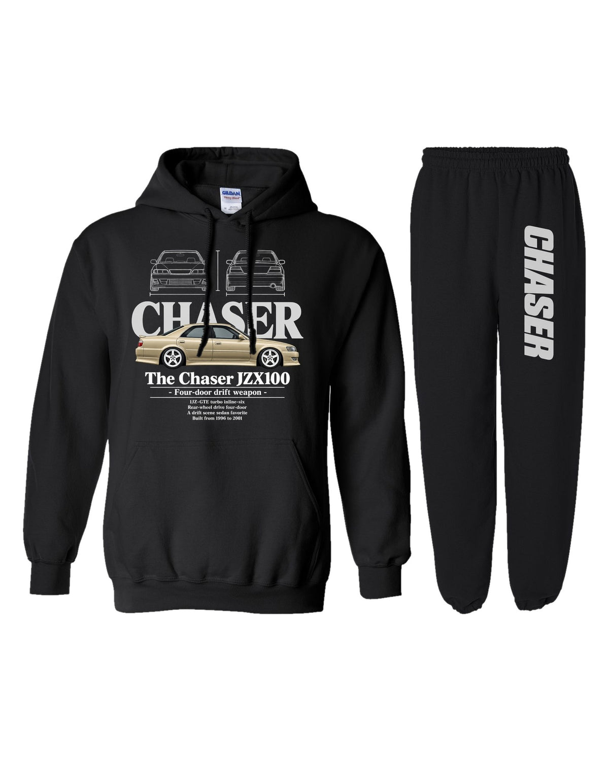 Chaser JZX100 Hoodie + Jogger Set black hoodie and joggers