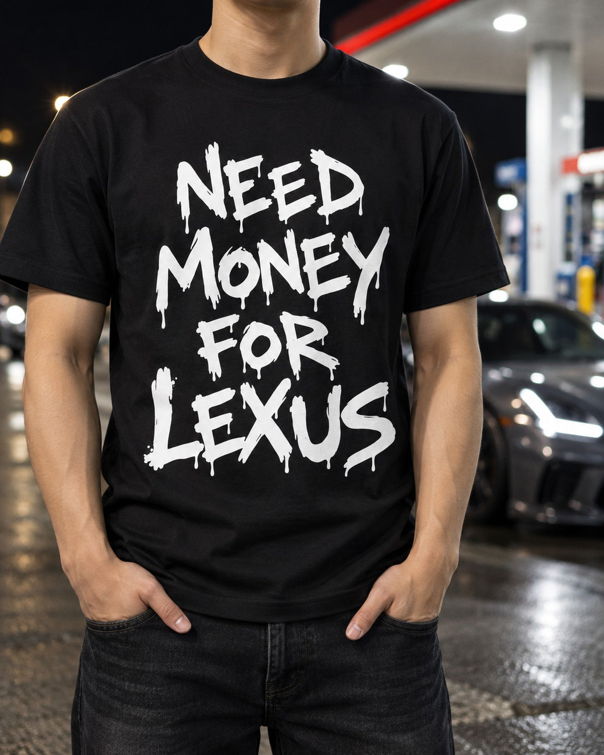 Need Money For Lexus Shirt, Funny Car Guy Tee T-Shirt Black worn hero