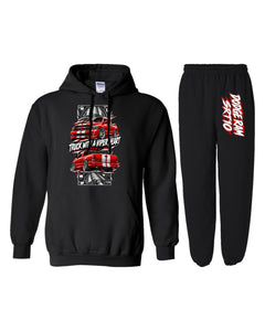 Dodge RAM SRT10 Torn Poster Hoodie + Jogger Set black hoodie and sweatpants