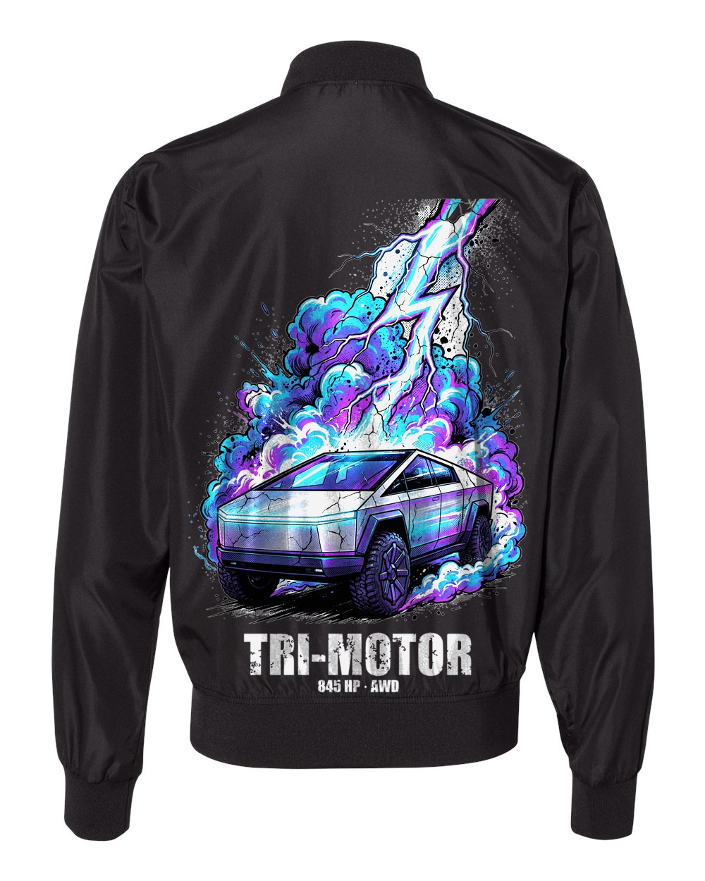 Tesla Cybertruck Bolt Bomber Jacket — Black back