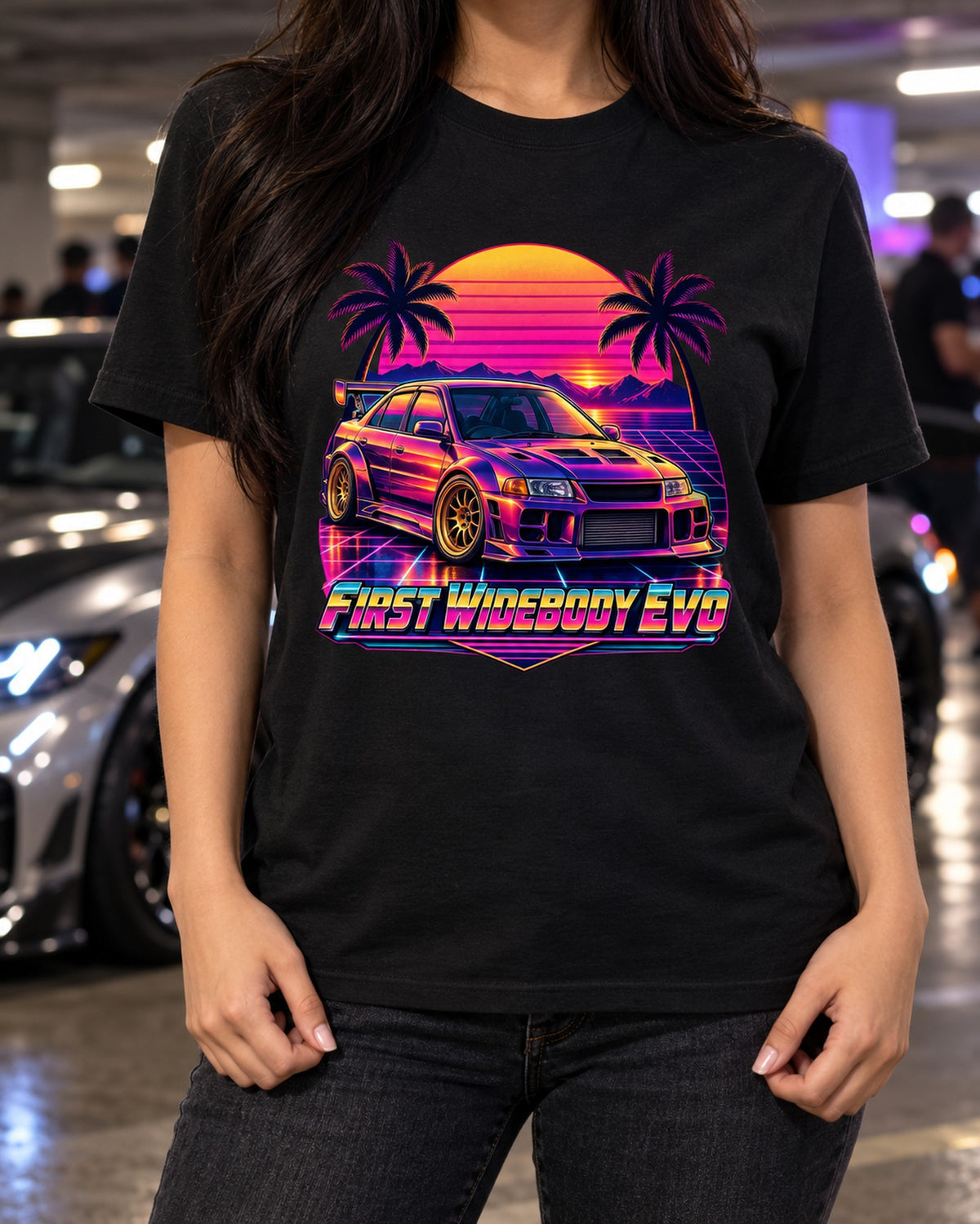 Mitsubishi Lancer Evolution X CZ4A Engine Cutaway Shirt T-Shirt Black worn hero