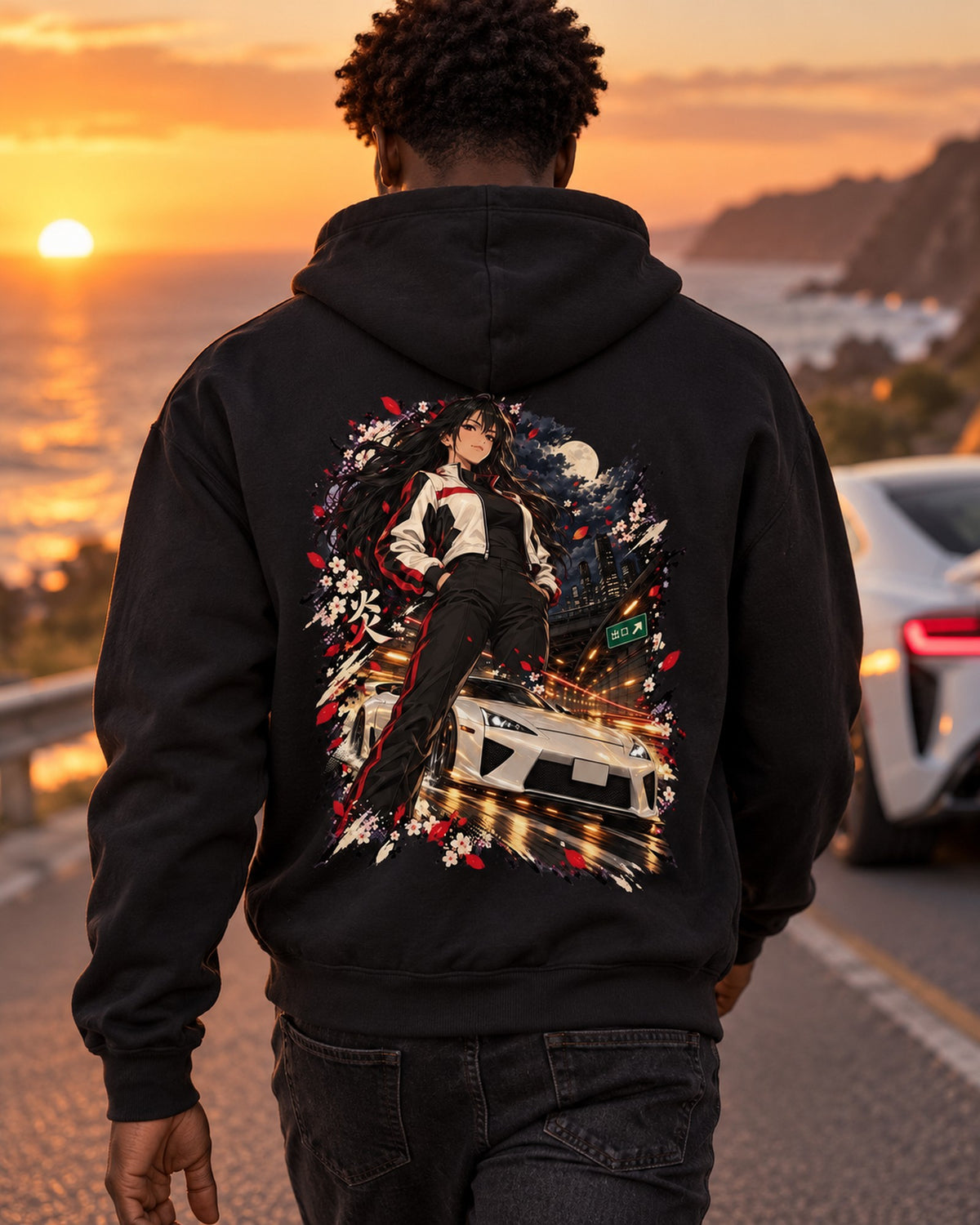 Lexus LFA Anime Girl Shirt, Hoodie & More Zip Hoodie Black worn hero