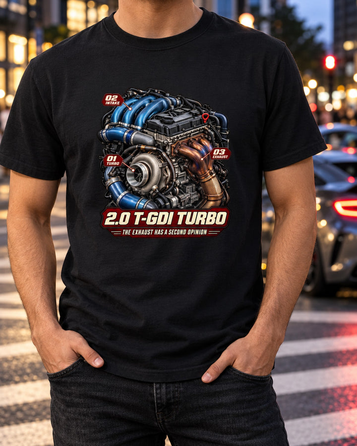 Elantra N CN7 2.0 T-GDI Engine Shirt, Hyundai N Gift T-Shirt Black worn hero