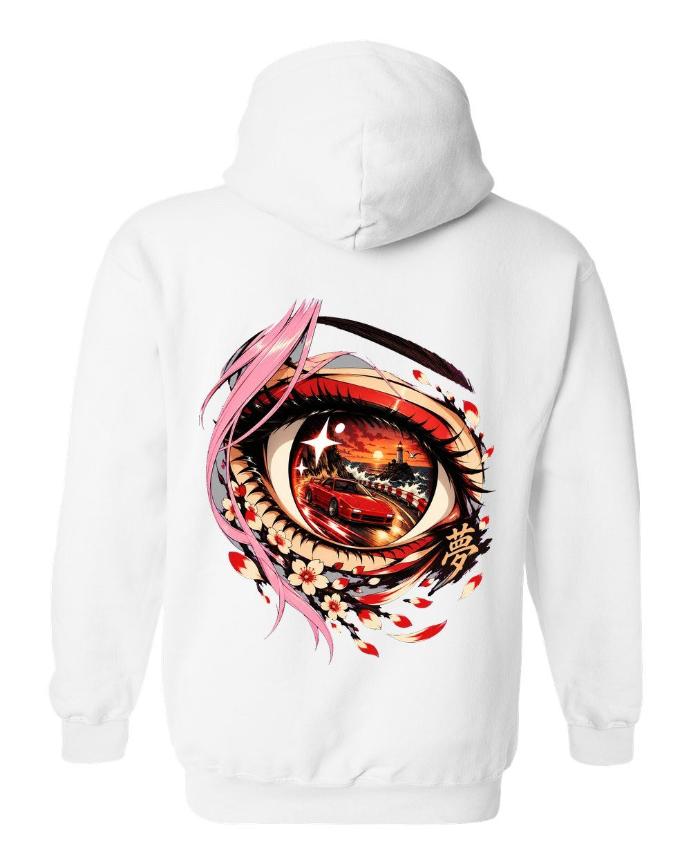 Toyota MR2 SW20 Anime Girl Pull Over Hoodie White back