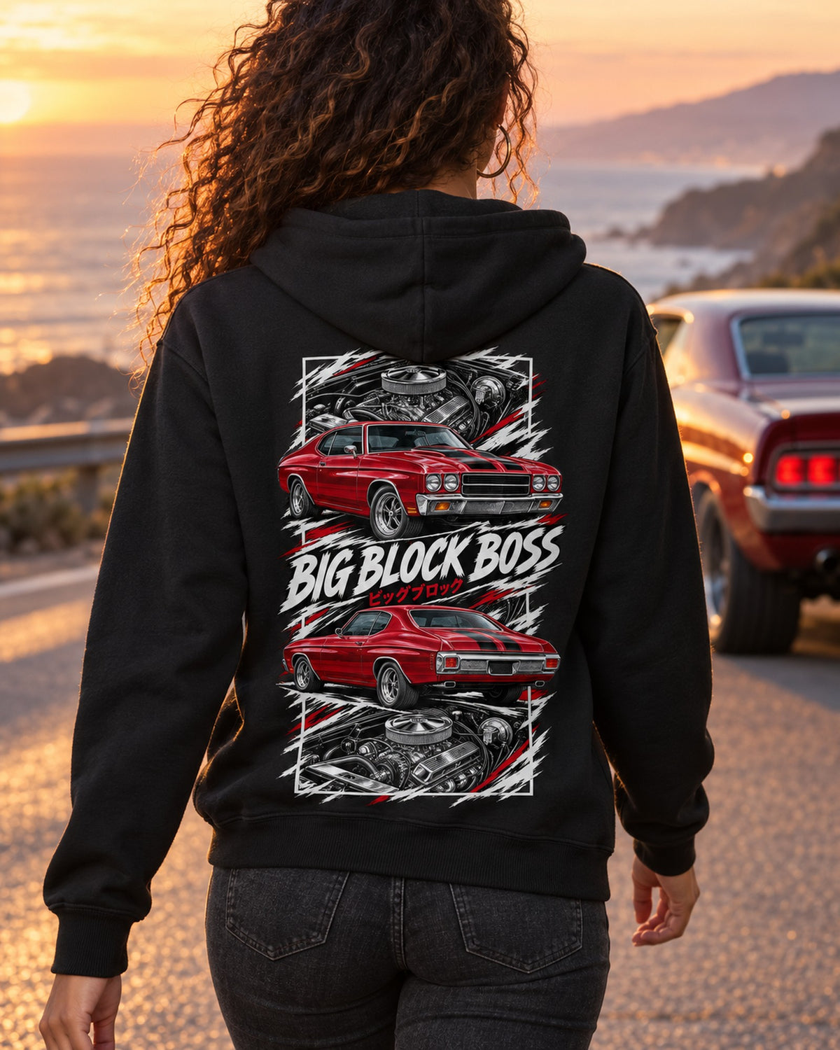 Chevelle SS Torn Poster Full-Back Graphic Tee Zip Hoodie Black worn hero