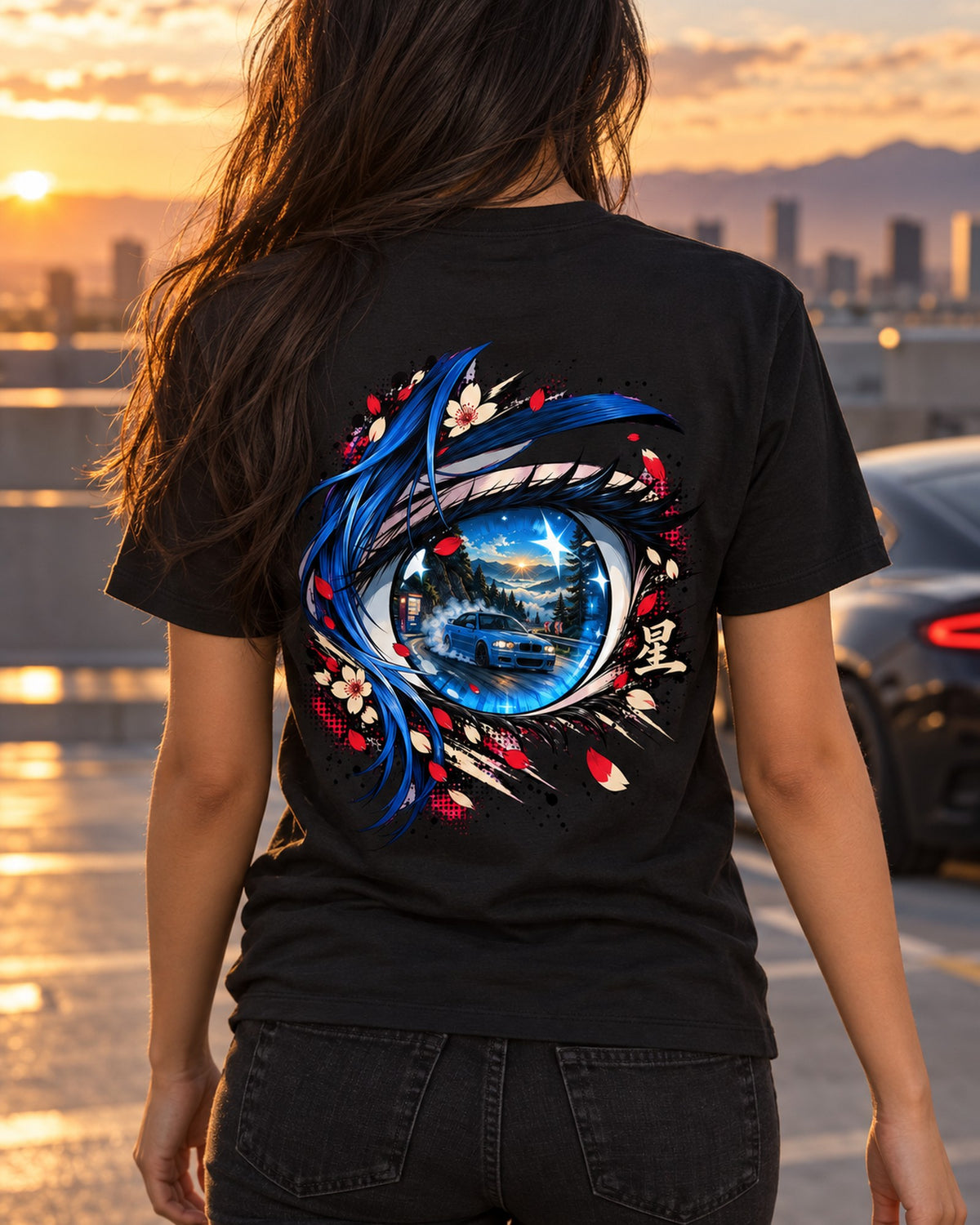 BMW M3 E46 Anime Girl Shirt, Hoodie & More T-Shirt Black worn hero