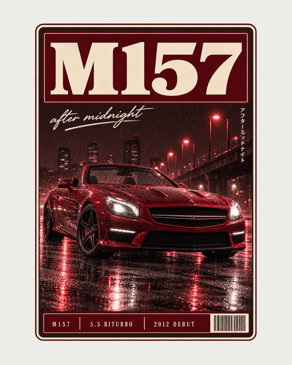 Mercedes-Benz SL63 R231 M157 Night Run Shirt, Red Mono design only