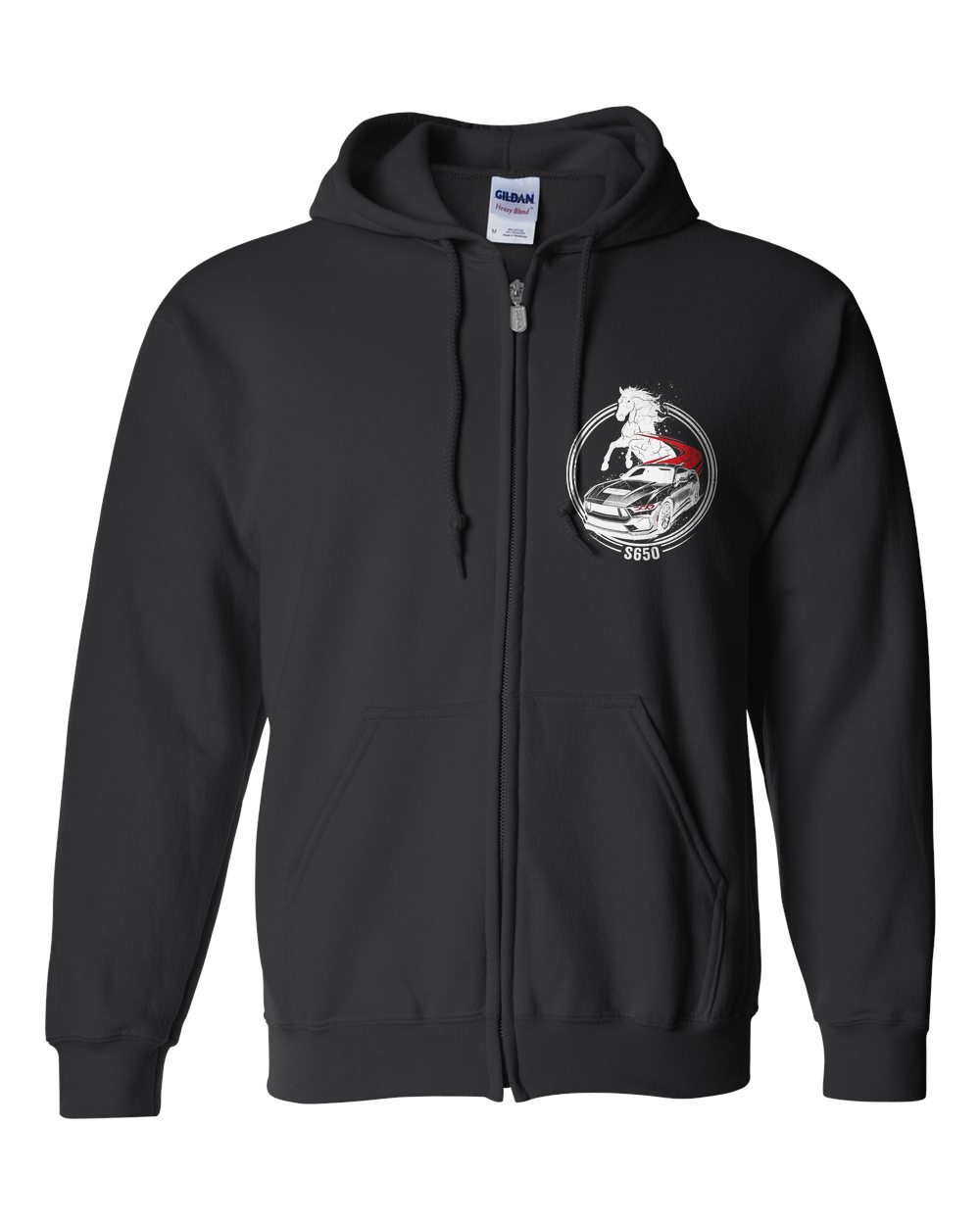 Zip Hoodie Black front