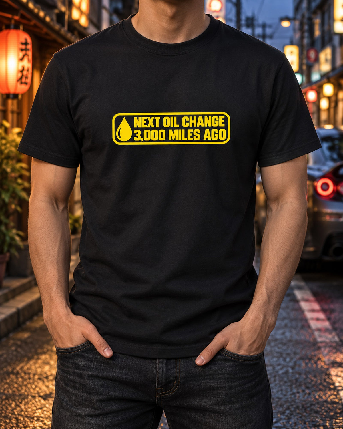 Funny Next Oil Change Shirt for Car Guys T-Shirt Black worn hero