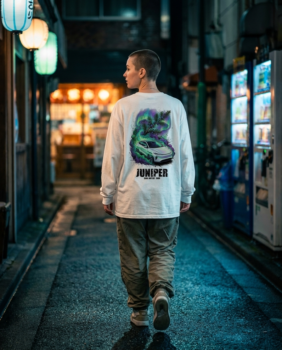 White Long-Sleeve Tee street