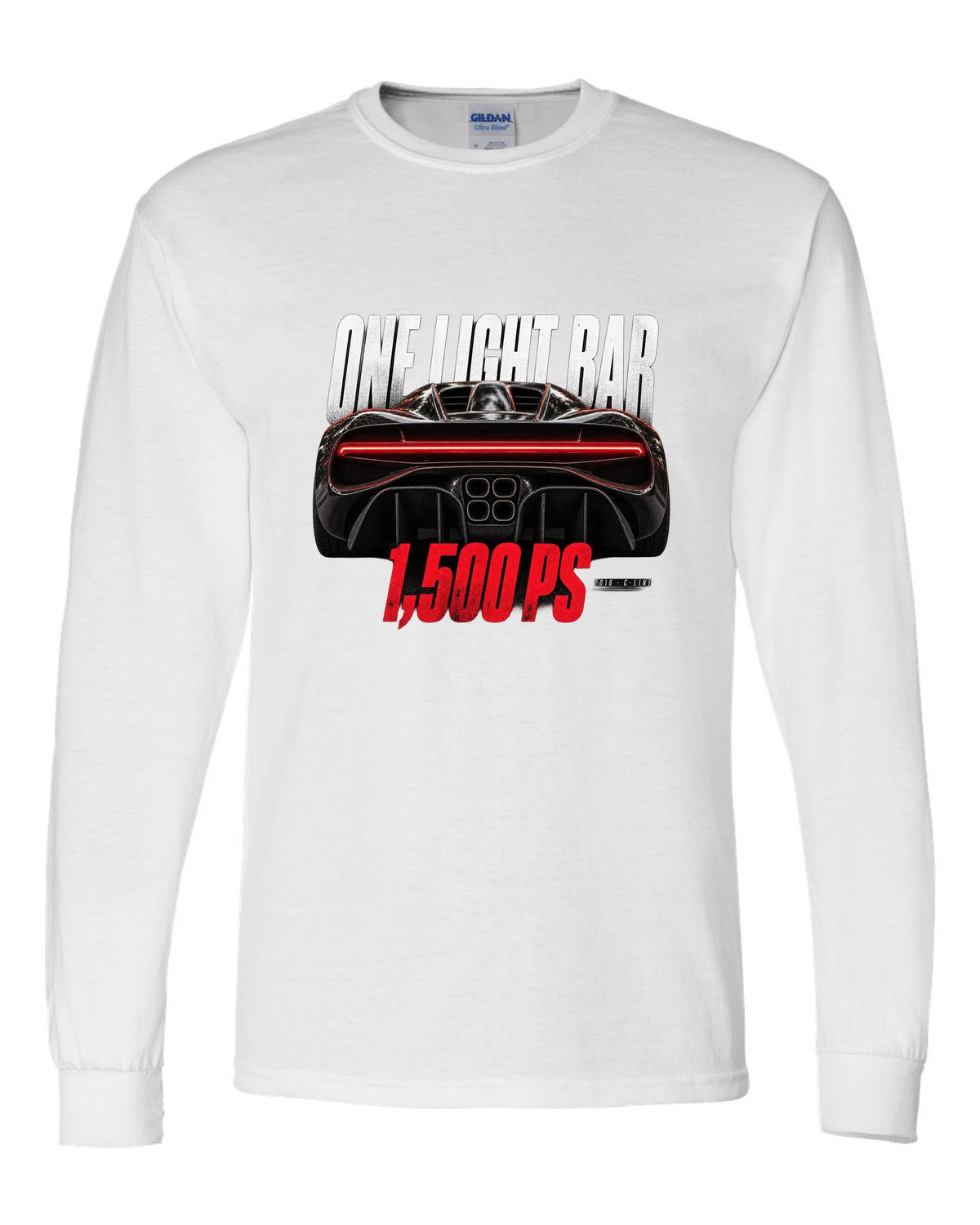 Bugatti Chiron 2016 light bar taillight macro white long sleeve front view with the design