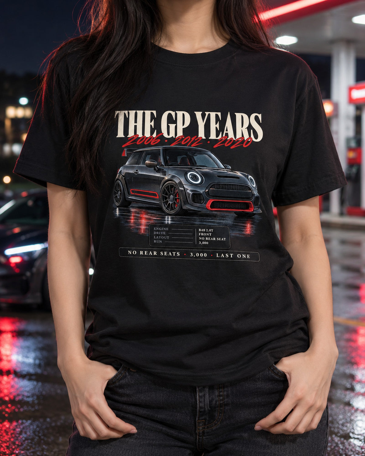 Mini Cooper JCW GP F56 Archive Panel Shirt, The GP Years T-Shirt Black worn hero