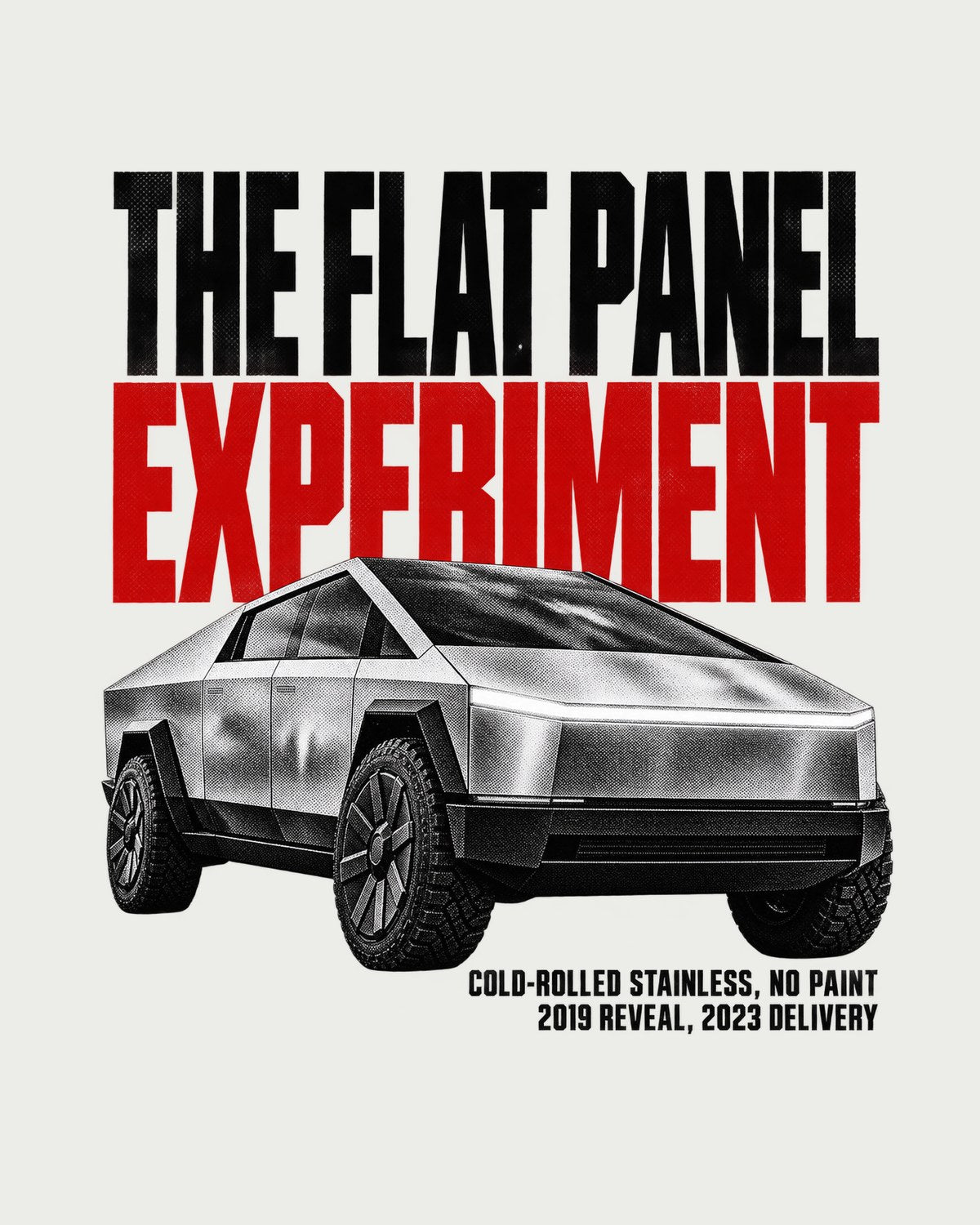 Tesla Cybertruck Cold-Rolled Experiment Halftone Tee design only
