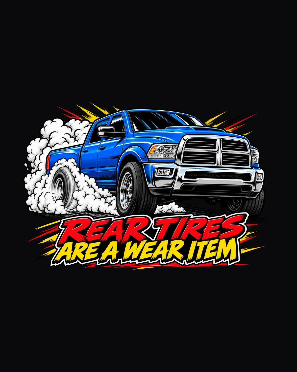 2003-2009 Dodge Ram 2500 5.9 Cummins HO Comic Burnout Tee design only
