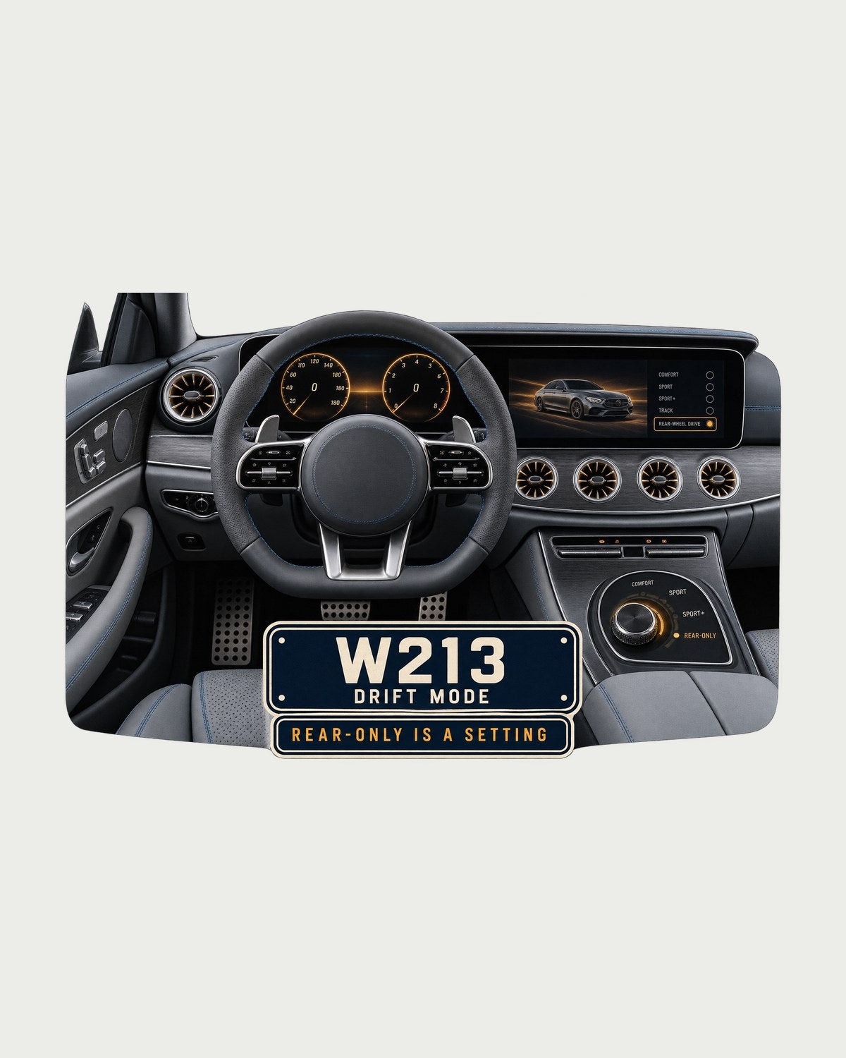 W213 Mercedes-AMG E63 Drift Mode Cockpit Shirt, Rear-Drive Car Tee design only