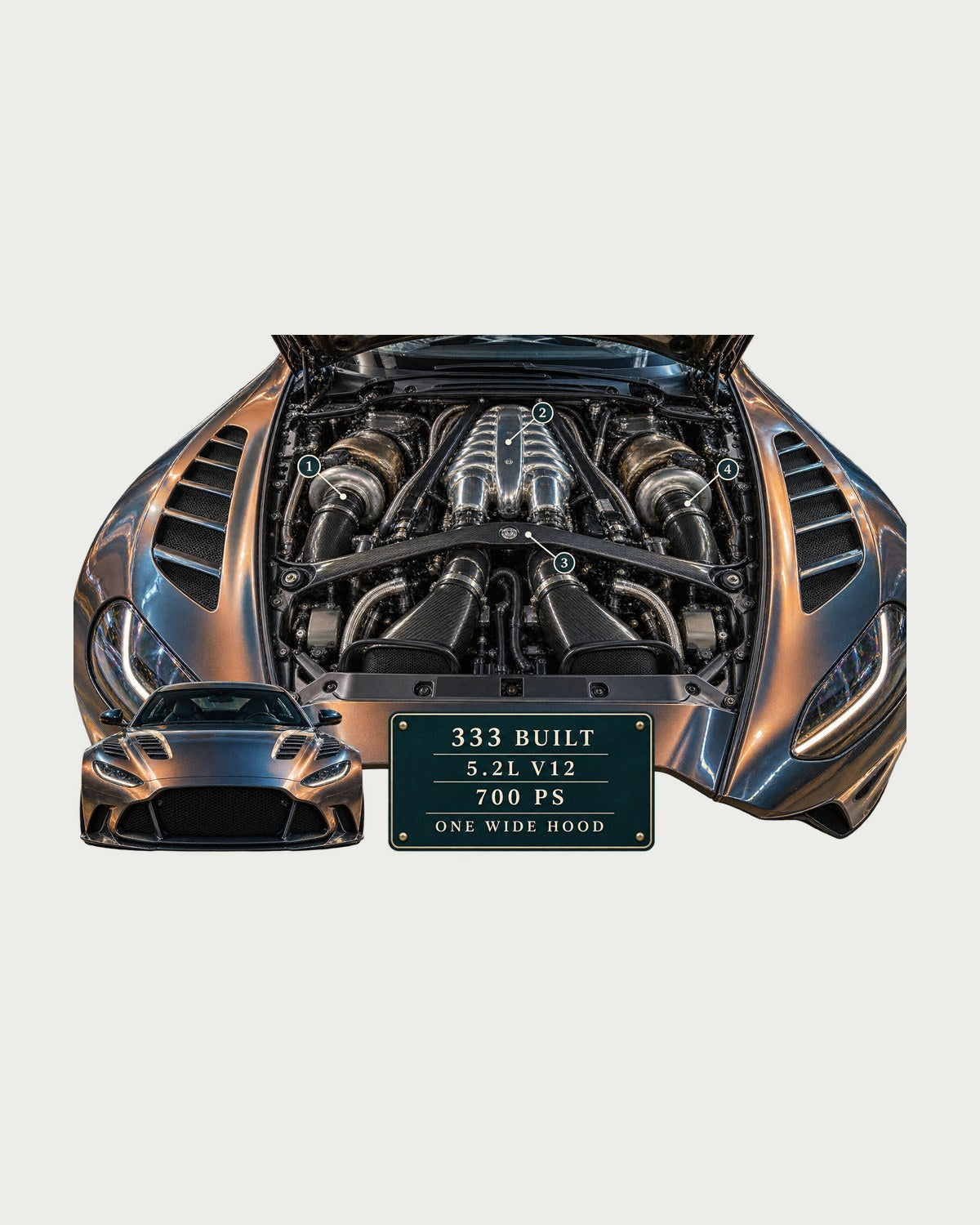 V12 Vantage 2022 Engine Hero Tee, 333 Built Aston Martin design only