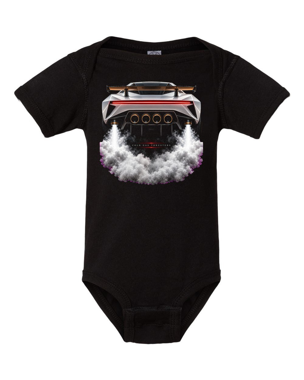 Tesla Roadster Cold Gas Baby Onesie Black front