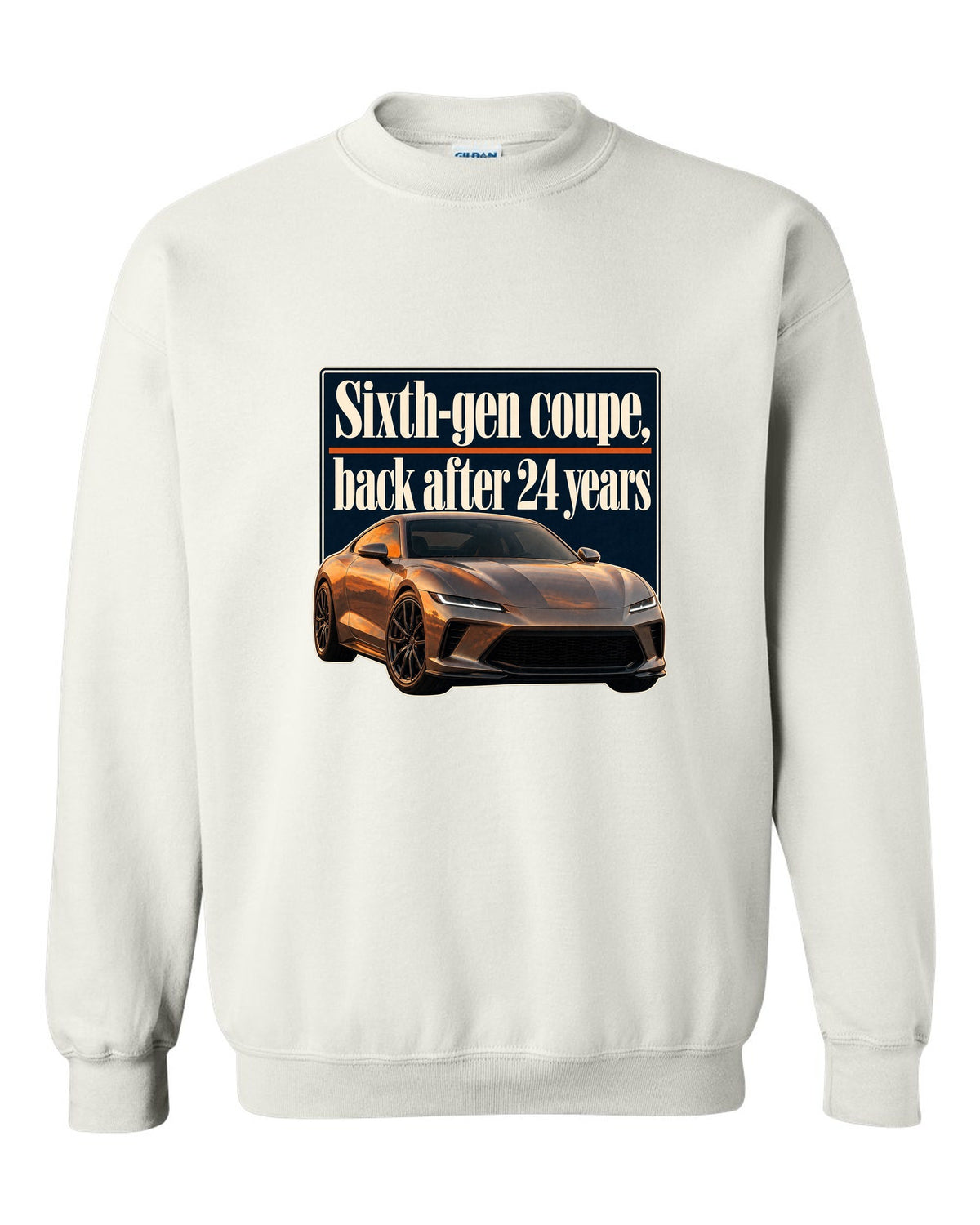 Honda Prelude 2026 sixth-gen editorial headline print white crewneck front view with the design