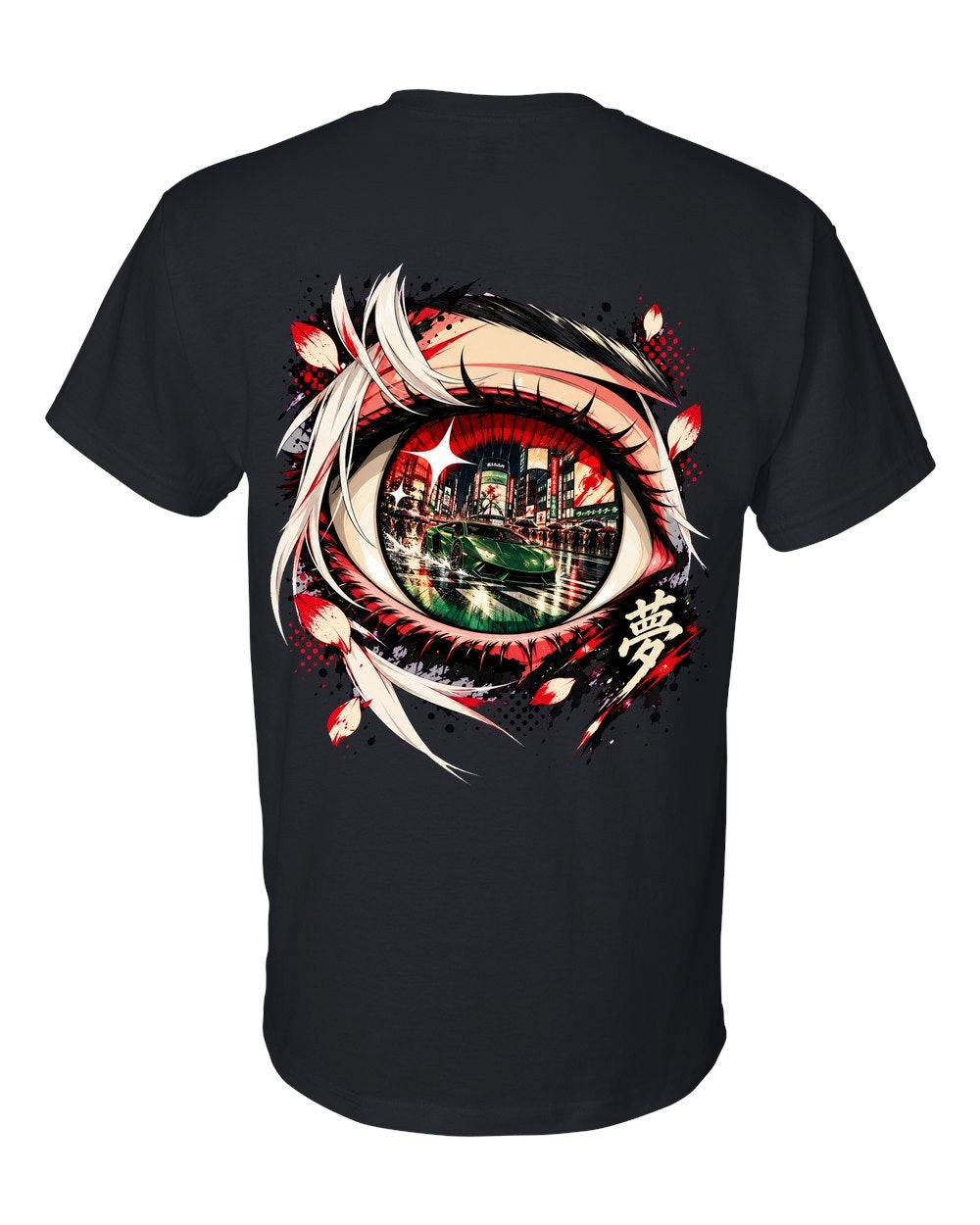 Lamborghini Huracán Anime Girl T-Shirt Black back