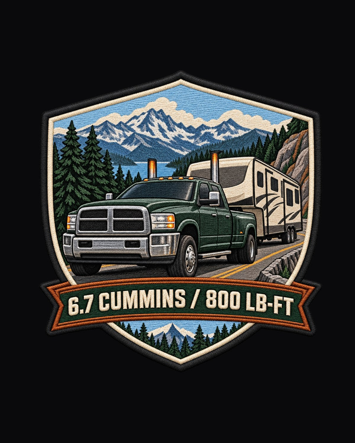 Ram 2500 4th Gen 6.7 Cummins Camper Crest Shirt, Diesel Truck Tee design only