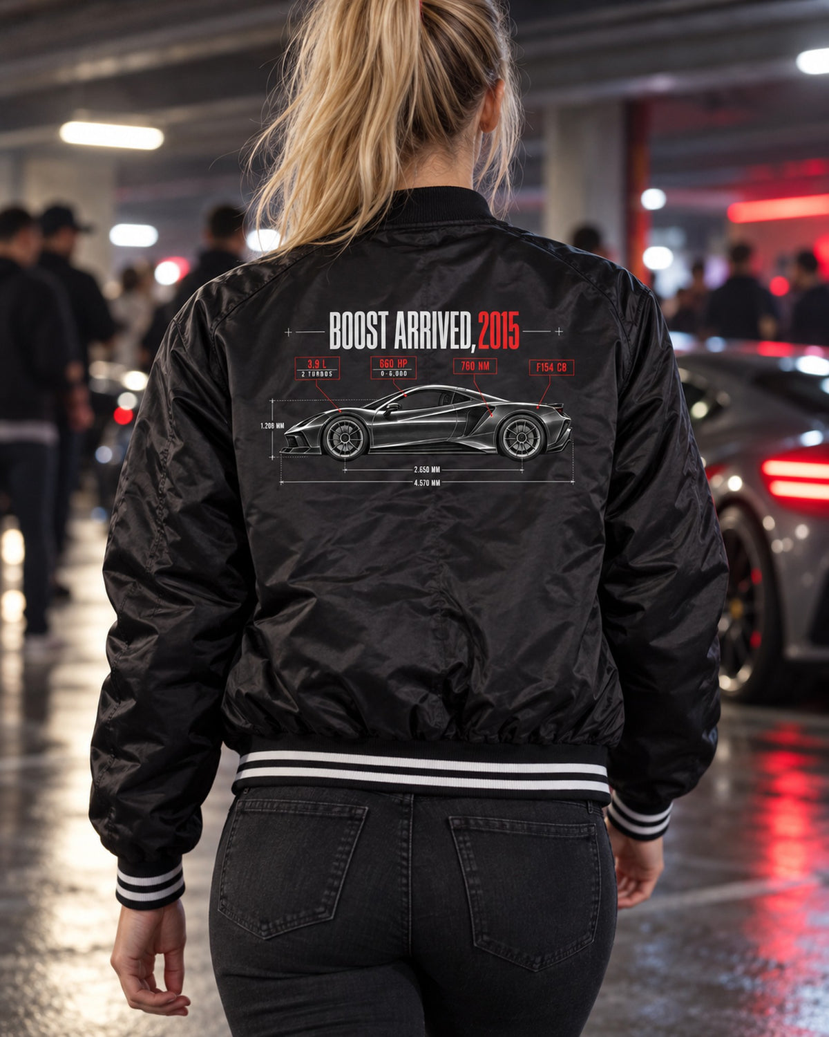 Ferrari 488 GTB F154 CB Boost Arrived 2015 Spec Poster Shirt Bomber Jacket Black worn hero