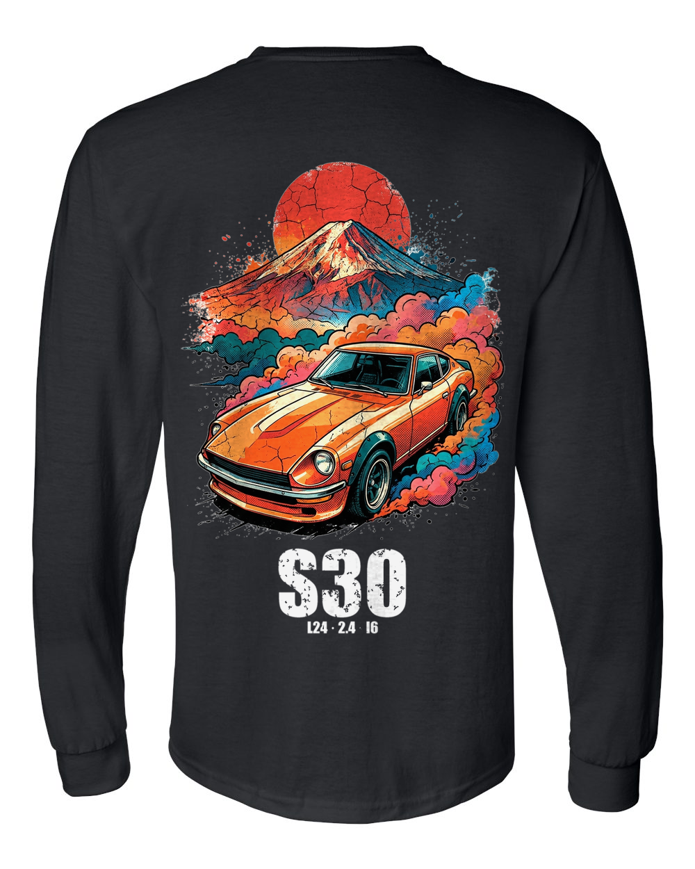 Datsun 240Z Sunrise Long Sleeve T-Shirt — Black back