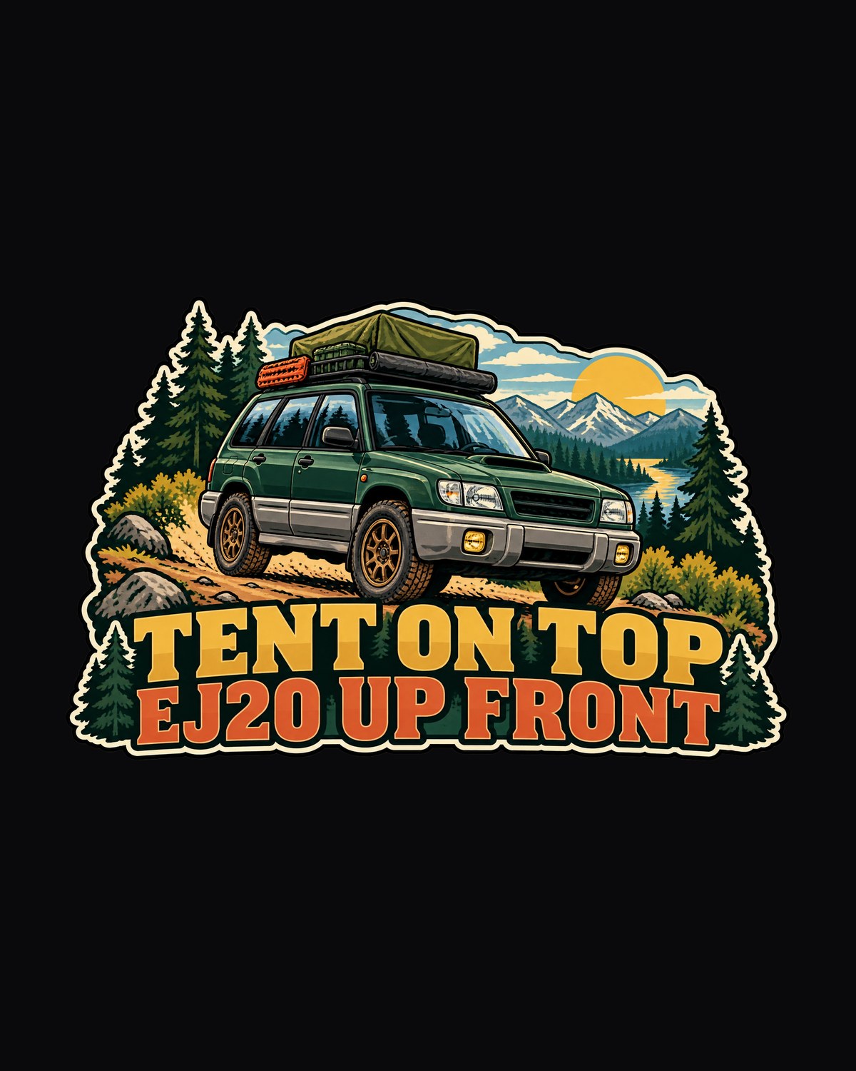 Subaru Forester SF5 Roof Tent National Park Poster Shirt design only