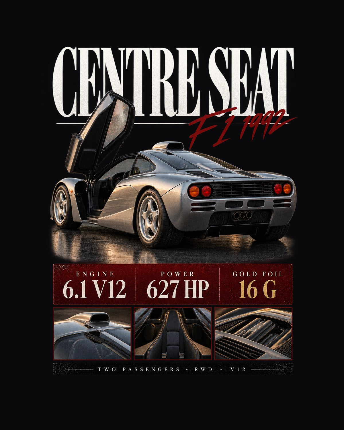 McLaren F1 1992 Centre Seat Archive Panel Car Shirt design only
