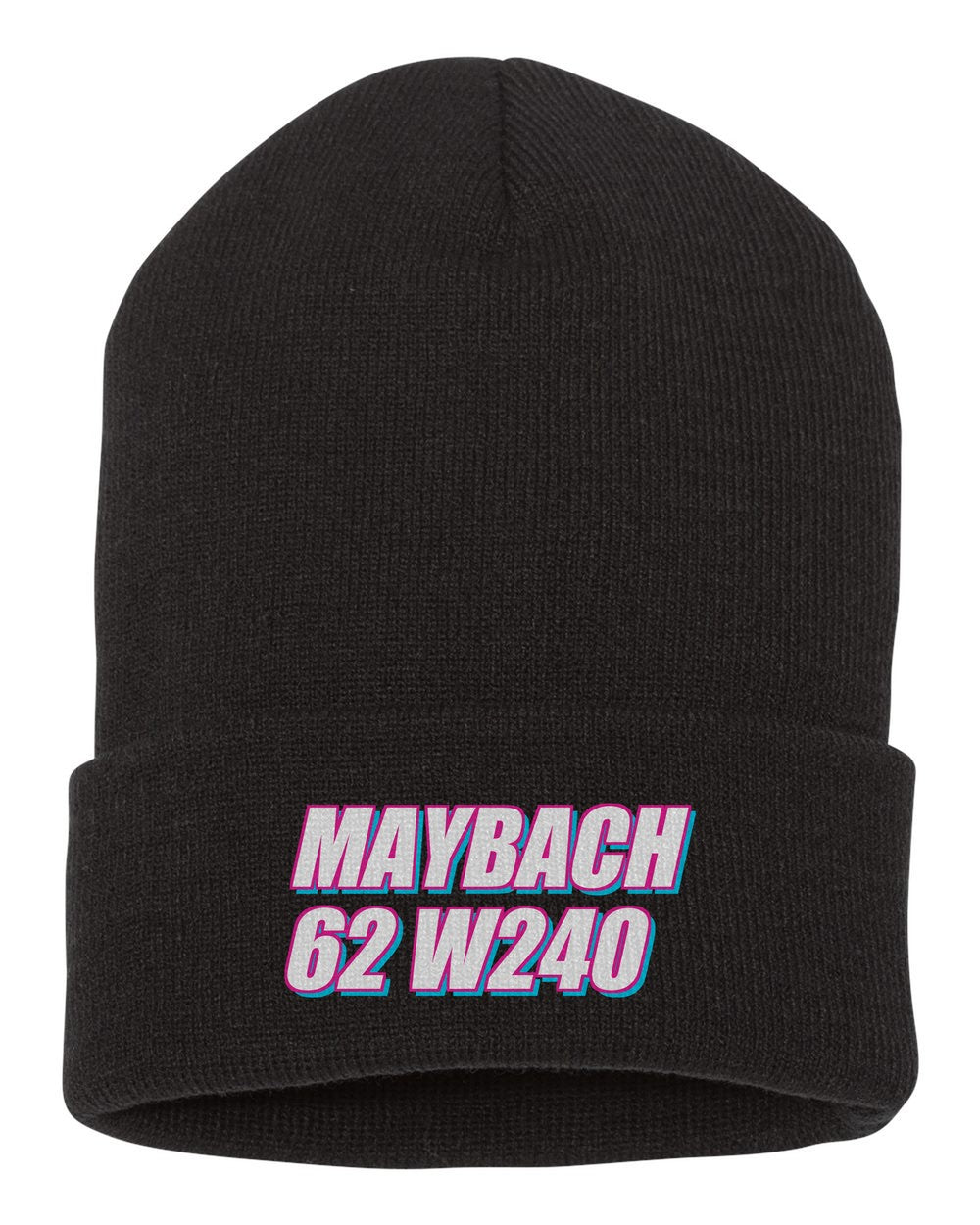 Maybach 62 W240 black beanie front view with car name