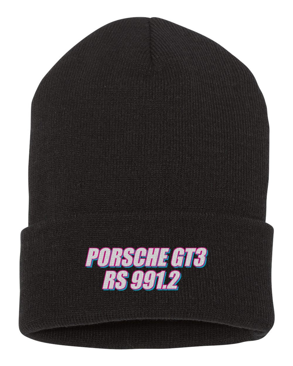 Porsche Gt3 Rs 991.2 black beanie front view with car name